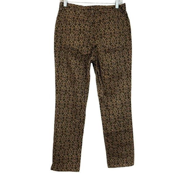 Lauren Ralph Lauren Brown Pattern Slim Straight Leg Pants Womens 8 - Picture 2 of 6